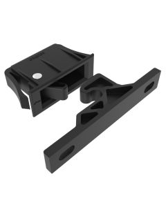 Push-to-Close Latch, Snap-In Mounting, 44N (10 lbf), Plastic, Black