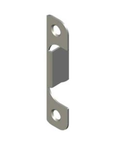 Entry Door Keeper (Striker), Without Dustbin, 3mm (.12 in) Offset, Brass, Nickel Plated