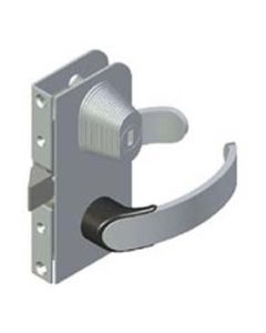 Offshore Entry Door Latch, Flush Mount, Left Hand Out, Key Locking, 19 - 21mm (.75 - .88 in) Door Thickness, Chrome Plated