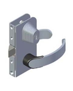 Offshore Entry Door Latch, Flush Mount, Right Hand Out, Key Locking, 14.5 - 17mm (.56 - .69 in) Door Thickness, Aluminum