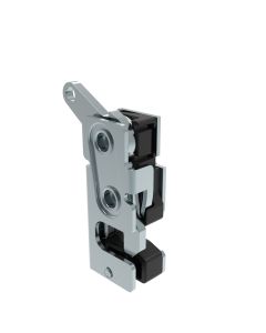 Rotary Push-to-Close Latch, Small Size, Single Stage, with Integrated Bumper, Bottom Trigger, 7.2 mm Through Hole, Steel, Zinc Plate, Bright chromate