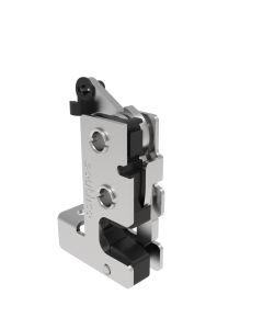 Rotary Push-to-Close Latch, Small Size, Single Stage, with Integrated Bumper, Bottom Trigger, 7.2 mm Thru, Stainless Steel, Passivated