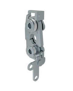 Rotary Push-to-Close Latch, Large Size, Two Stage, 2-Point Lever, M6 Thread, Steel, Zinc Plate, Bright chromate