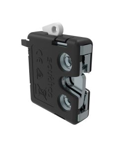 Electronic Rotary Push-to-Close Latch, Delayed Re-Lock, With Door & Latch Sensor, M4x0.7 Thread, PC/ABS Plastic Housing, Individually Packaged